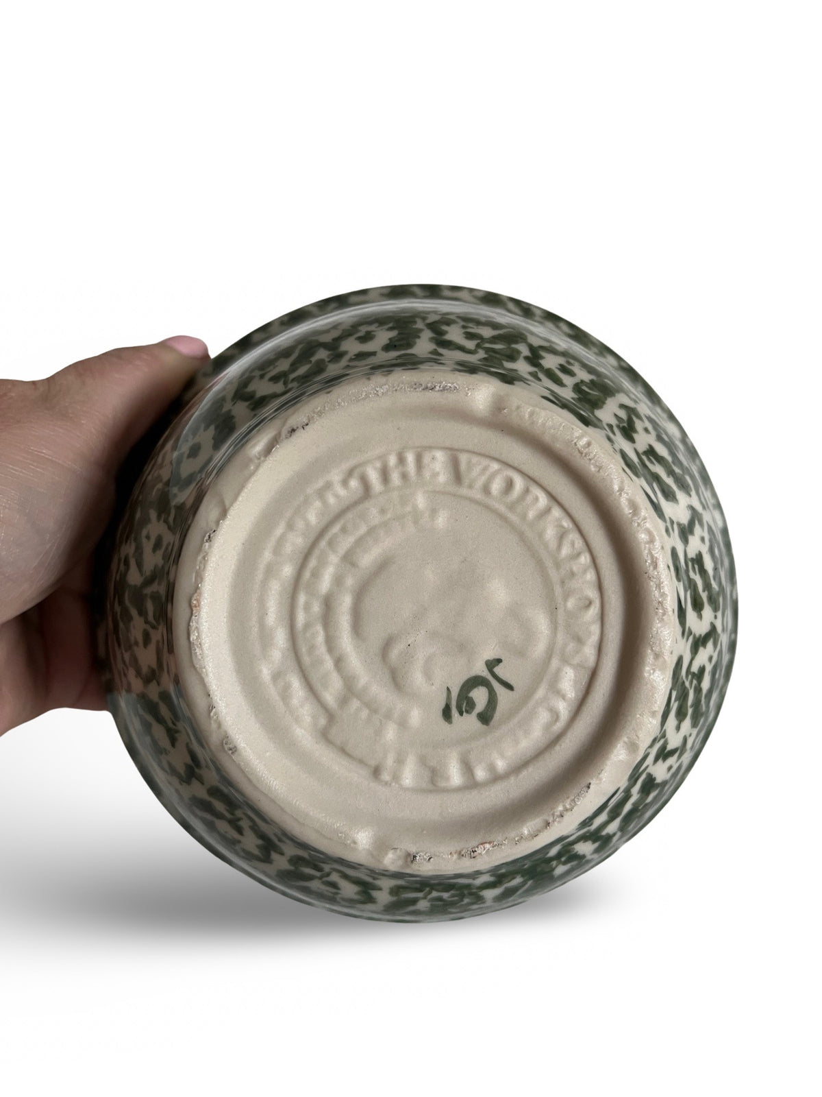 Green Spongeware Bowl, by Gerald Hevn